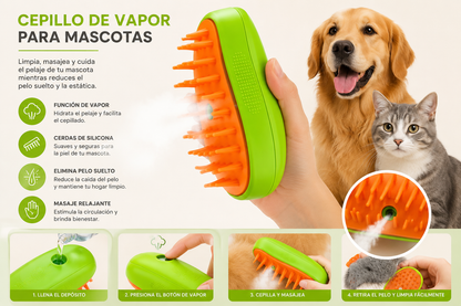 Cepillo Vapor Mascotas