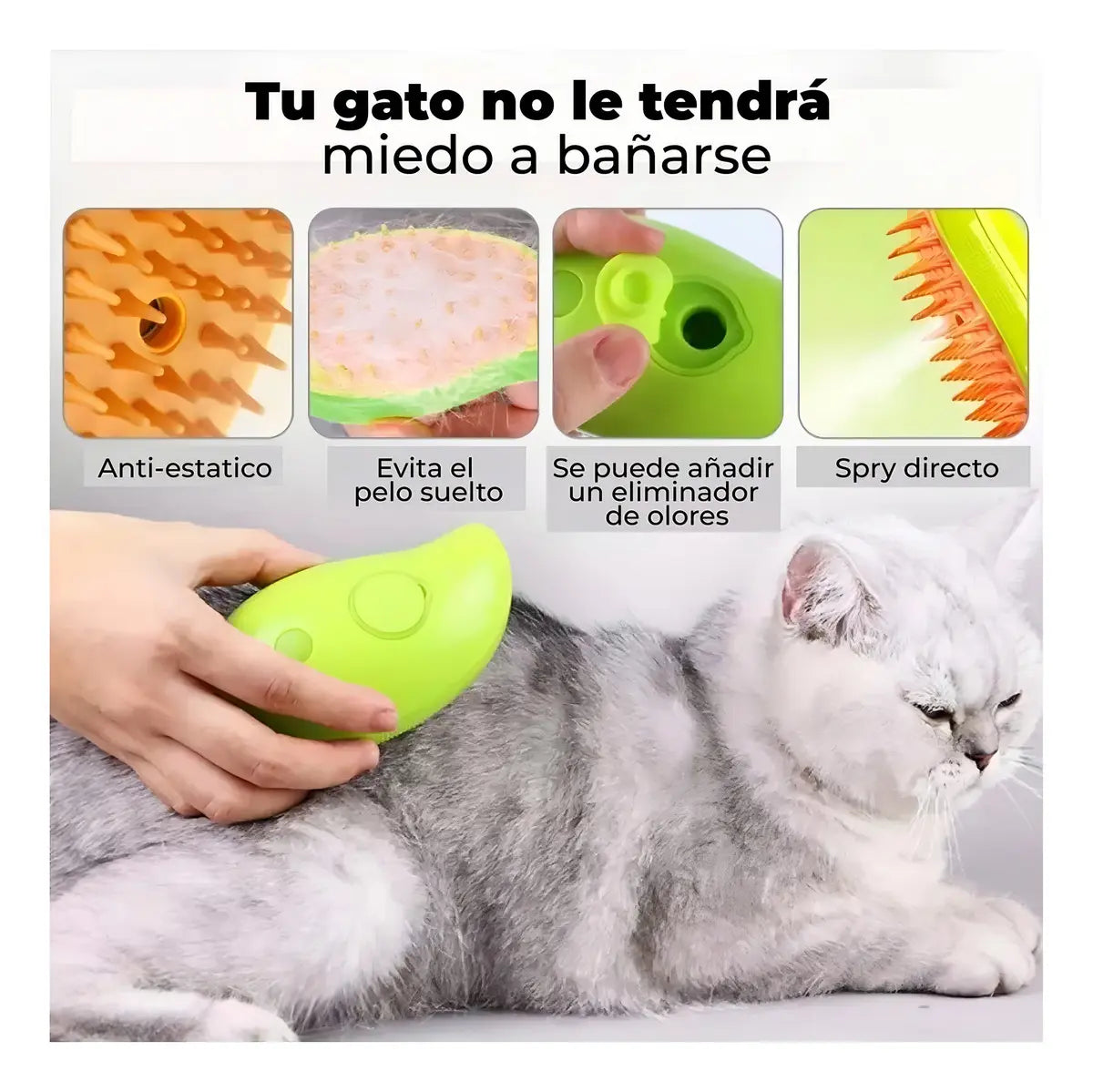 Cepillo Vapor Mascotas